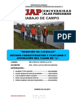 Trabajo de Campo de Correntometro