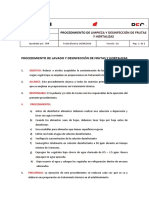 08 - Procedimiento de Limpieza y Desinfección de Frutas y Hortalizas