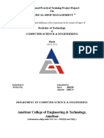 Institutional Practical Training Project Report On Medical Shop Management