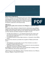 What Is K-12 Program?: Enhancing The Quality of Basic Education in The Philippines Is Urgent and Critical. Why?