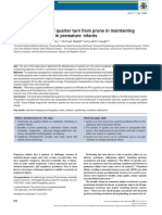 The Effectiveness of Quarter Turn From Prone in Maintaining Respiratory Function in Premature Infants