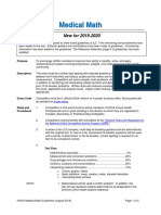 Hosa Medical Math Guidelines