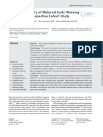 A Validation Study of Maternal Early Warning Systems: A Retrospective Cohort Study