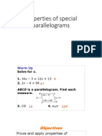 Properties of Special Parallelograms