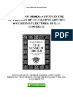 The Sense of Order A Study in The Psychology of Decorative Art The Wrightsman Lectures by e H Gombrich