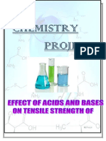 Chemistry Project: Effect of Acid and Base On The Tensile Strenght of Fibres