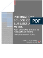 International School of Business and Media: Summer Internship - Report