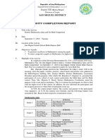 Activity Completion Report: San Miguel District