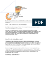 The Mohorovicic Discontinuity