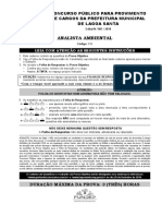 Analista Ambiental: Leia Com Atenção As Seguintes Instruções