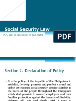 Social Security Law: R.A. 1161 As Amended by R.A. 8282