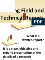 Writing Field and Technical Reports