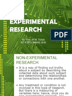 Non-Experimental Research: by Yves Jill M. Yukee Mt-Ii Dflomnhs Shs