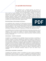 Les Compétences de La Spécialité Génie Electrique