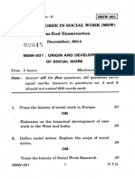 Master'S Degree in Social Work (MSW) Term-End Examination December, 2014