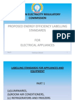 Proposed Energy Efficiency Labeling and Standards For Electrical Appliances