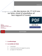 Etude IFOP - Les Jeunes Et Leur Rapport À L'avenir