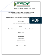 Estadísticas de Comercio Exterior Ecuador