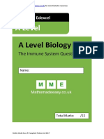 Immune System As Biology Questions AQA OCR Edexcel