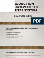 An Overview of The Computer System: Lecture One