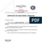 Good Moral Certificate 2