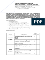 Presentation Guidelines For Final Test English 3 (English For Business Communication 3) Semester 3 Academic Year of 2019/2020