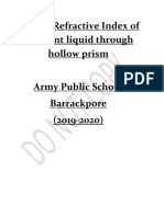 TOPIC: Refractive Index of Different Liquid Through Hollow Prism