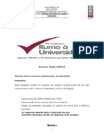 UFOP Prova Processo Seletivo 2016 01