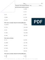 Fraction Decimal and Percent Conversions Practice