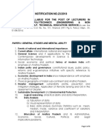 Scheme and Syllabus For The Post of Lecturers in Government Polytechnics (Engineering & NON Engineering) in A.P. Technical Education Service