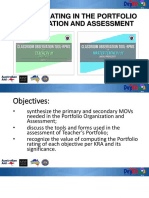 The Cot Rating in The Portfolio Organization and Assessment