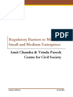 Regulatory Barriers To Micro, Small and Medium Enterprises: Amit Chandra & Vrinda Pareek Centre For Civil Society