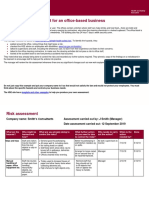 Example Risk Assessment For An Office-Based Business