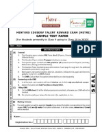 Sample Test Paper: Mentors Eduserv Talent Reward Exam (Metre)