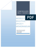 Modelo de Oficio, Solicitud y Memorandum