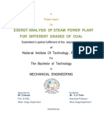 Project Exergy Analysis of Steam Power Plant PDF