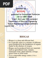 A Seminar On: Biogas