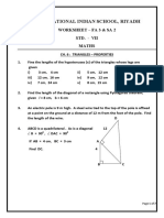 CBSE Clas 7 Maths Worksheet - Triangle and Its Properties