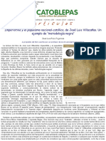 José Luis Pozo Fajarnés, Imperiofilia y El Populismo Nacional-Católico, de José Luis Villacañas. Un Ejemplo de "Metodología Negra", El Catoblepas 188 - 1, 2019