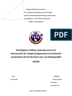 Atencion Comunitaria en Terapia Ocupacional para Personas Con y Sin Discapacidad