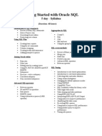 Oracle SQL Syllabus