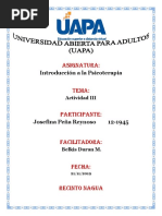 Tarea Iii Introduccion A La Psicoterapia