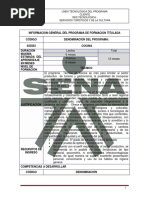 Estructura Curricular Tecnico en Cocina