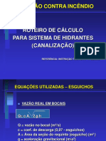 Roteiro Calculo Rede de Hidrantes