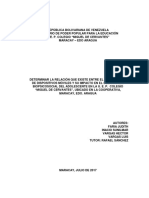 DETERMINAR LA RELACIÓN QUE EXISTE ENTRE EL USO EXCESIVO DE DISPOSITIVOS MÓVILES Y SU IMPACTO EN EL DESARROLLO BIOPSICOSOCIAL DEL ADOLESCENTE EN LA U. E. P. COLEGIO “MIGUEL DE CERVANTES”, UBICADO EN LA COOPERATIVA, MARACAY, EDO. ARAGUA