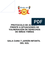 PROTOCOLO DE ACCIÓN FRENTE A SITUACIONES DE VULNERACIÓN DE DERECHOS DE NIÑOS Y NIÑAS Jardin Infantil Del Sol