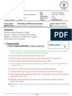 Marketing & Pharmacoeconomics-Midterm Exam - Fall 2019 - 16-11-2019-Model Answer