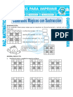 Cuadrados Mágicos Con Sustracción para Cuarto de Primaria