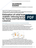 Estimation of Relief Load and Realistic Relieving Temperature For Heavy-End Fractionating Columns