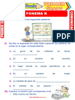 Fonema K para Primero de Primaria